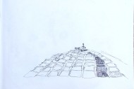 020_Der Weg zum Kaiserpalast 11.3.06 Gelstift-29,7x42cm Papier